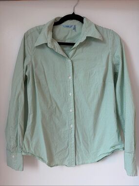 Izod Mint Green White Pinstripe Button-Down Shirt